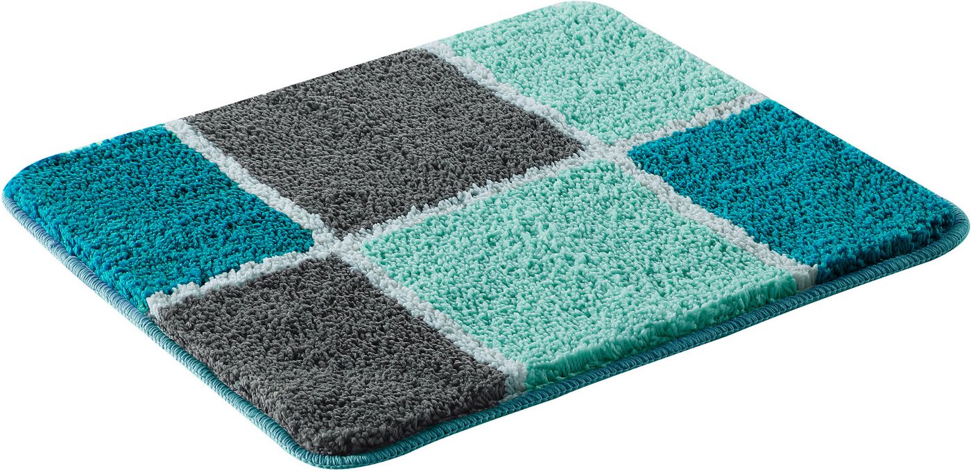 OTTO home Badematte Anna mit Kachelmuster, Badvorleger, Badezimmer Teppich, Duschvorleger, Höhe 20 mm, rutschhemmend beschichtet, strapazierfähig, Polyester, re – Bild 3 von 5
