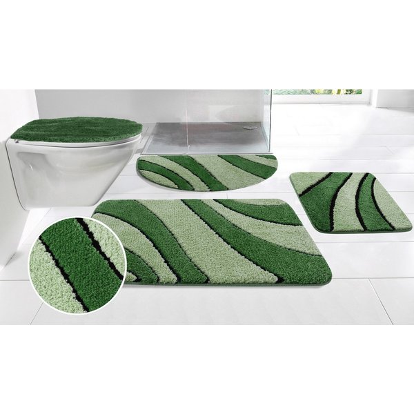 OTTO home Badematte Anna, Badvorleger, Badezimmer Teppich, Höhe 16 mm, rutschhemmend beschichtet, schnell trocknend, fußbodenheizungsgeeignet, Polyester, rechte