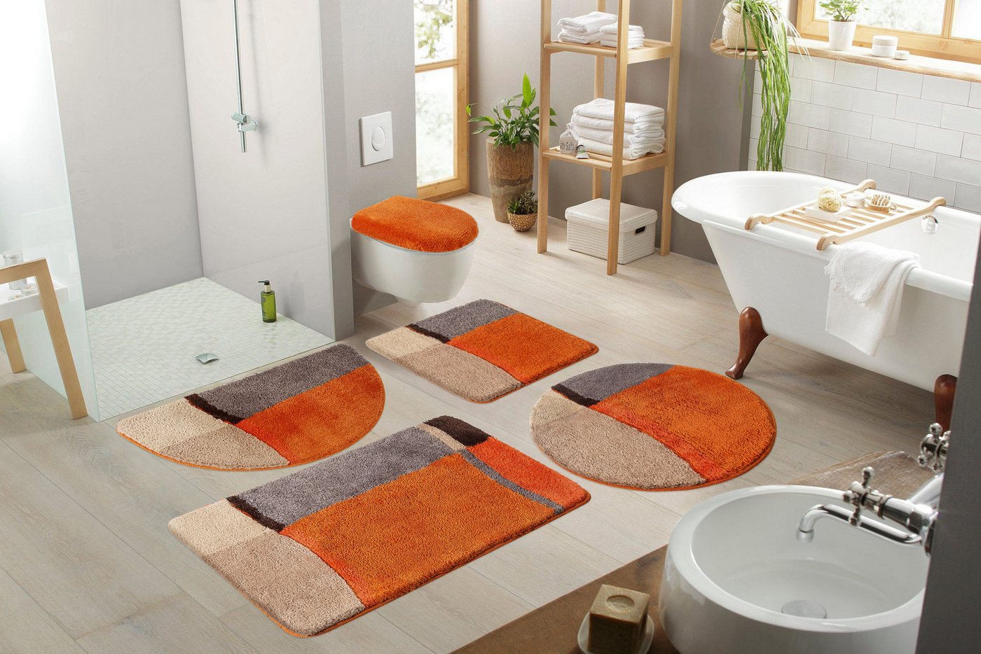 OTTO home Badematte Belio, Badvorleger, Badezimmer Teppich, Höhe 20 mm, rutschhemmend beschichtet, schnell trocknend, strapazierfähig, fußbodenheizungsgeeignet, – Bild 3 von 5