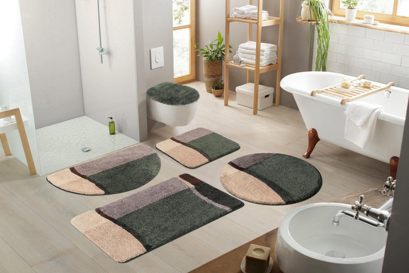 OTTO home Badematte Belio, Badvorleger, Badezimmer Teppich, Höhe 20 mm, rutschhemmend beschichtet, schnell trocknend, strapazierfähig, fußbodenheizungsgeeignet, – Bild 3 von 5