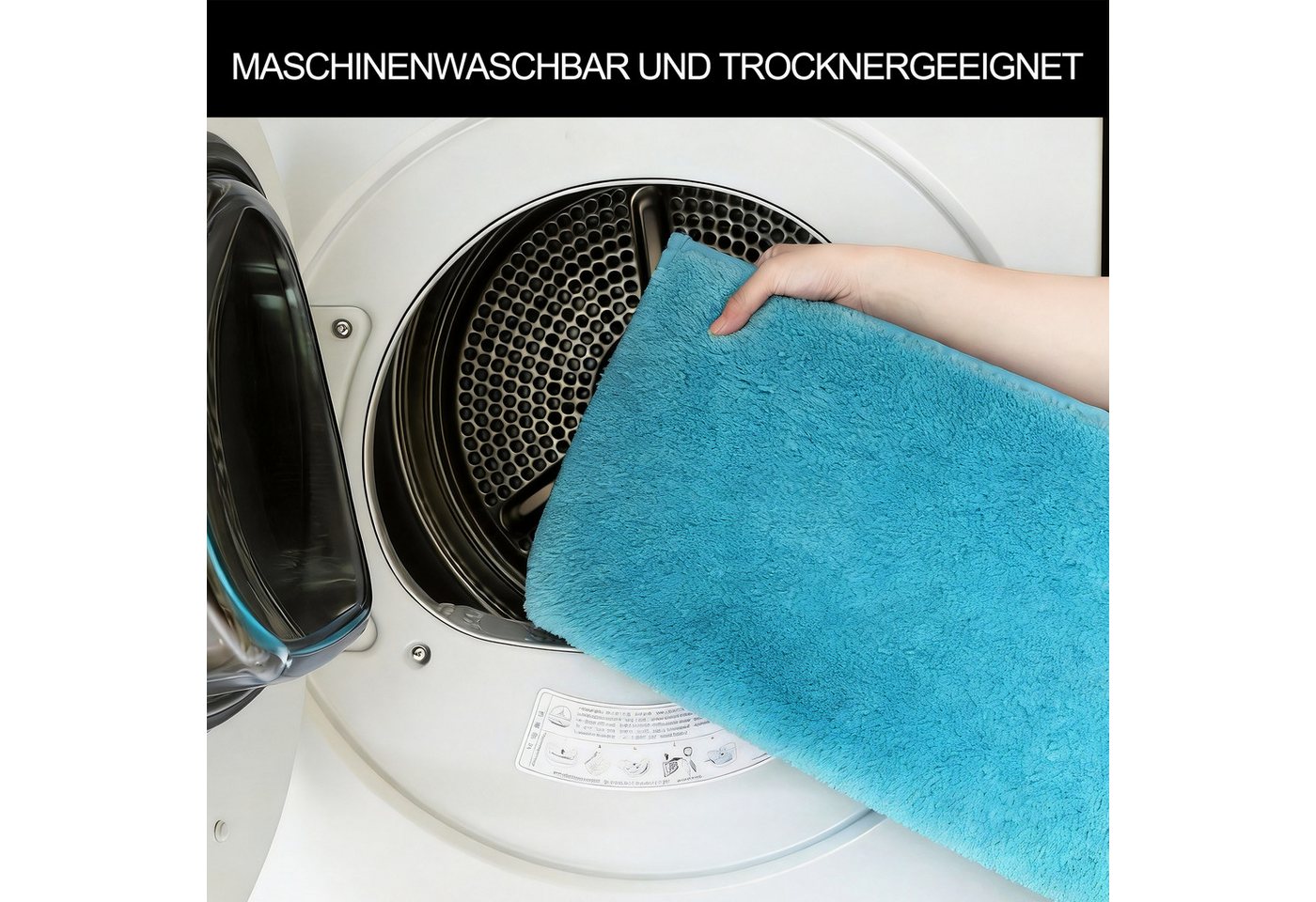 OTTO home Badematte Cali, Badvorleger, Badezimmer Teppich, Duschvorleger, Höhe 10 mm, rutschhemmend beschichtet, schnell trocknend, fußbodenheizungsgeeignet, Po – Bild 5 von 5