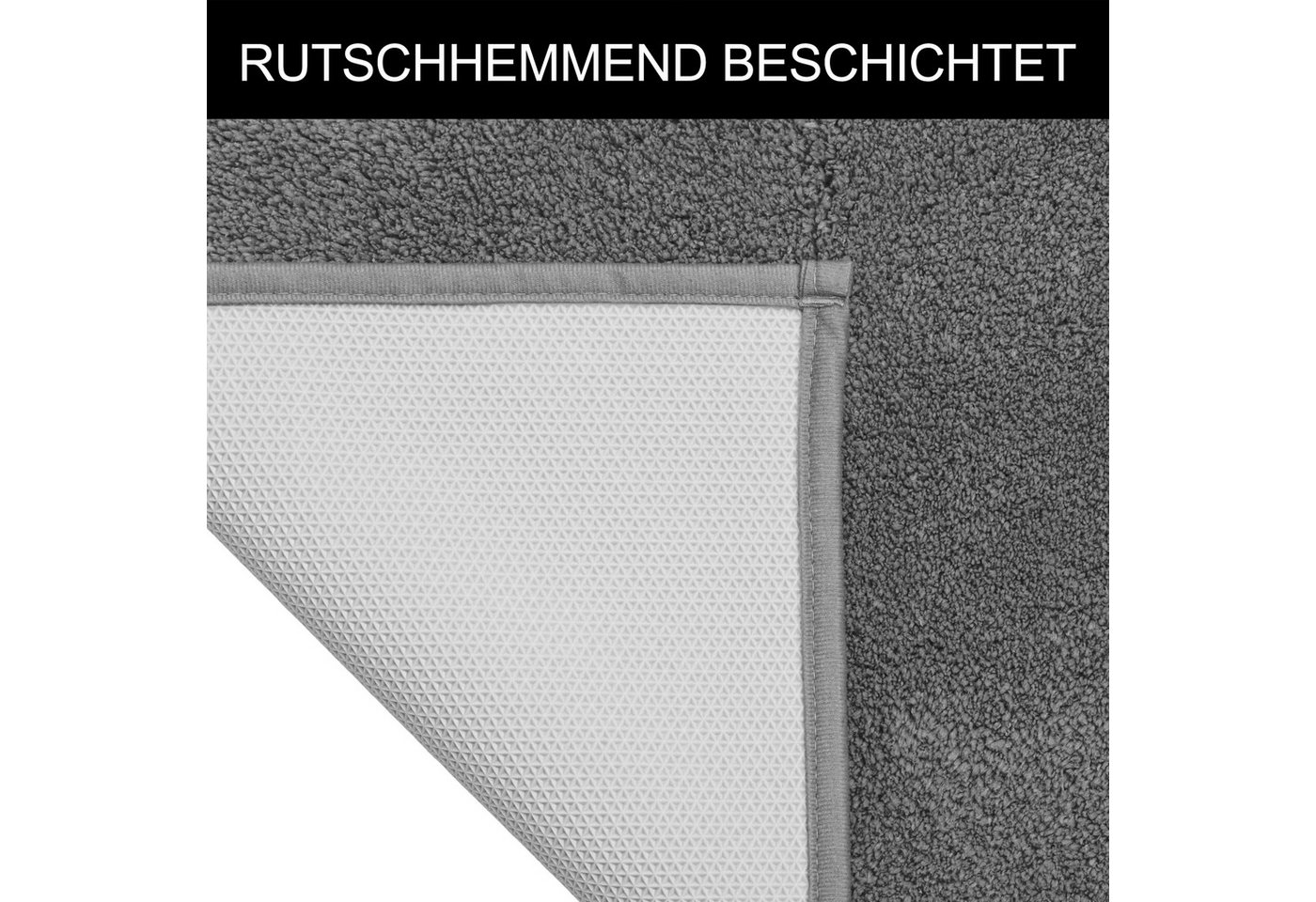 OTTO home Badematte Cali, Badvorleger, Badezimmer Teppich, Duschvorleger, Höhe 10 mm, rutschhemmend beschichtet, schnell trocknend, fußbodenheizungsgeeignet, Po – Bild 4 von 5