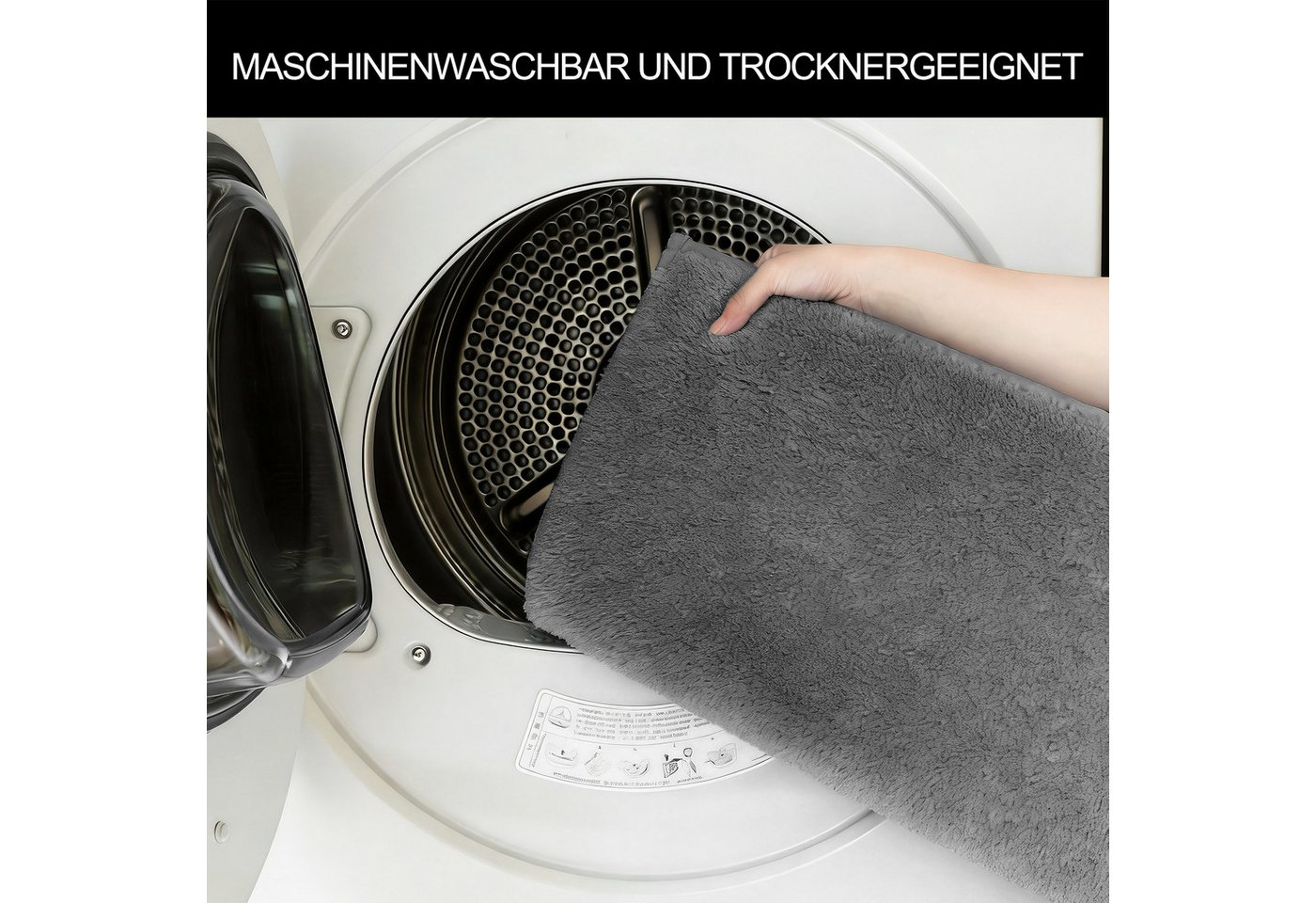 OTTO home Badematte Cali, Badvorleger, Badezimmer Teppich, Duschvorleger, Höhe 10 mm, rutschhemmend beschichtet, schnell trocknend, fußbodenheizungsgeeignet, Po – Bild 5 von 5