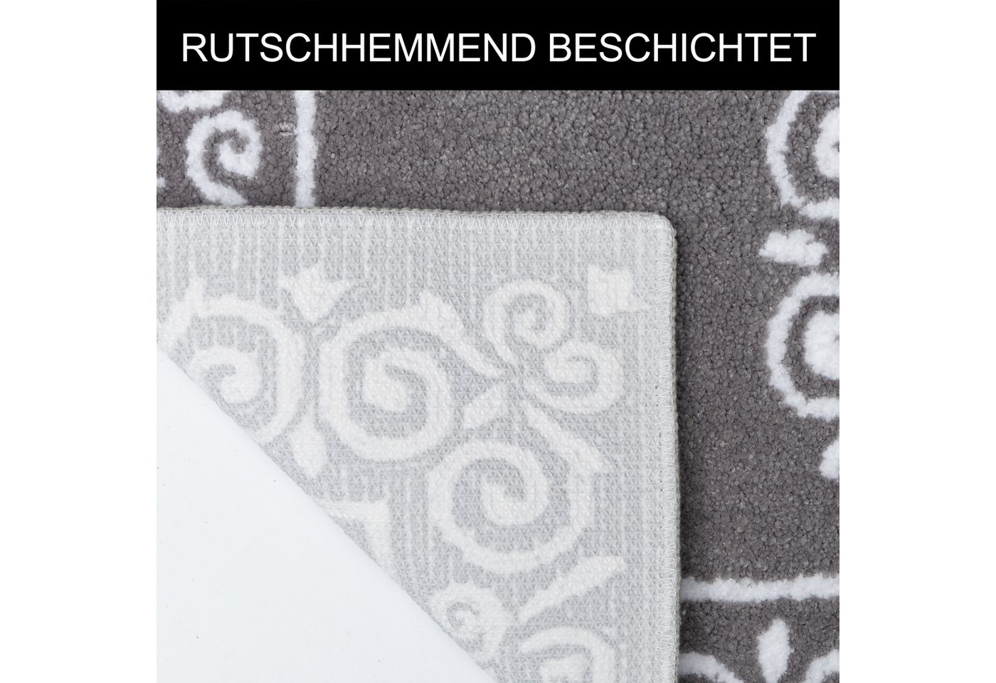OTTO home Badematte Dafna, Orient-Optik, Vintage Design, Höhe 12 mm, rutschhemmend beschichtet, schnell trocknend, fußbodenheizungsgeeignet, Polyester, rechteck – Bild 5 von 5