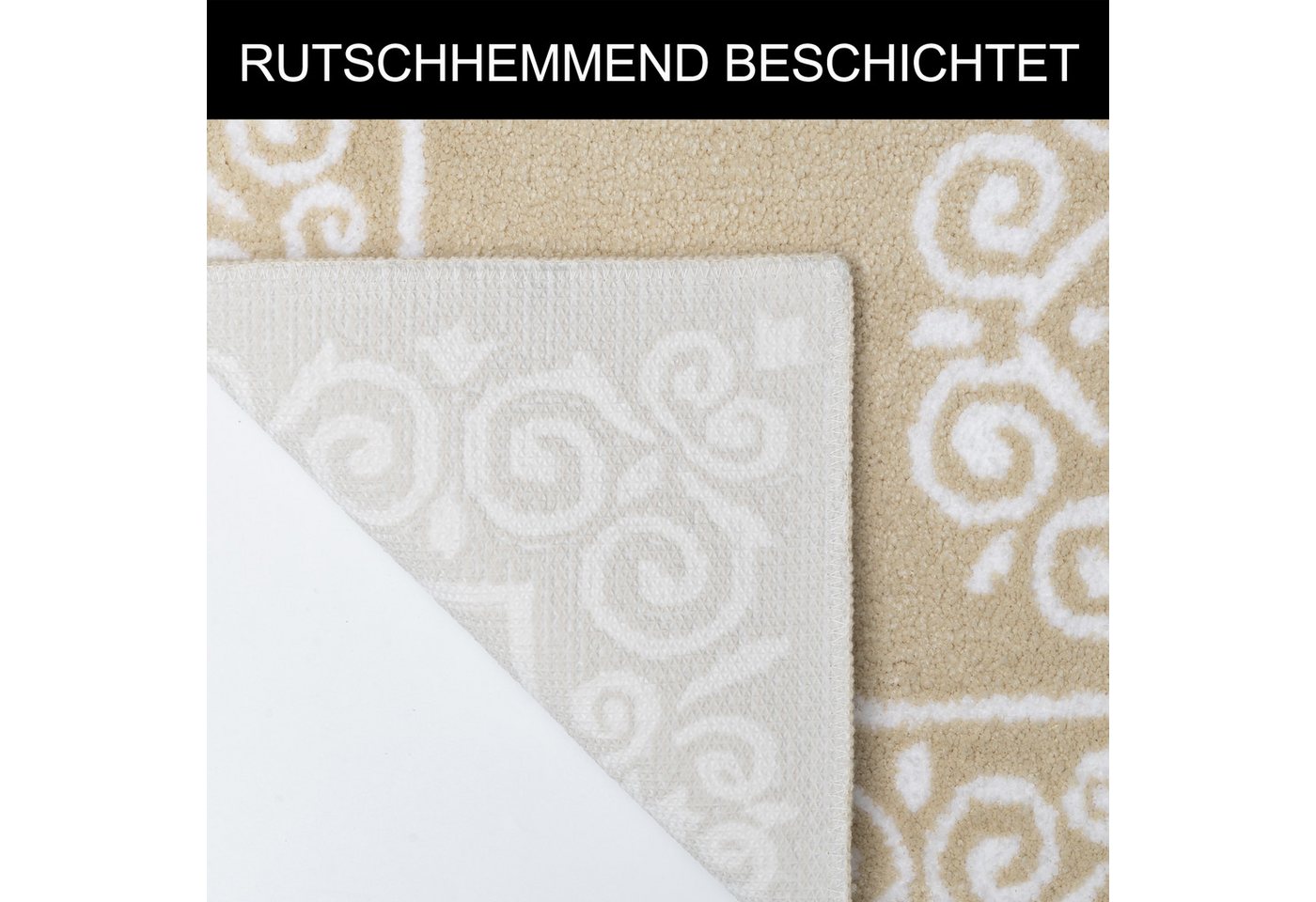 OTTO home Badematte Dafna, Orient-Optik, Vintage Design, Höhe 12 mm, rutschhemmend beschichtet, schnell trocknend, fußbodenheizungsgeeignet, Polyester, rechteck – Bild 5 von 5