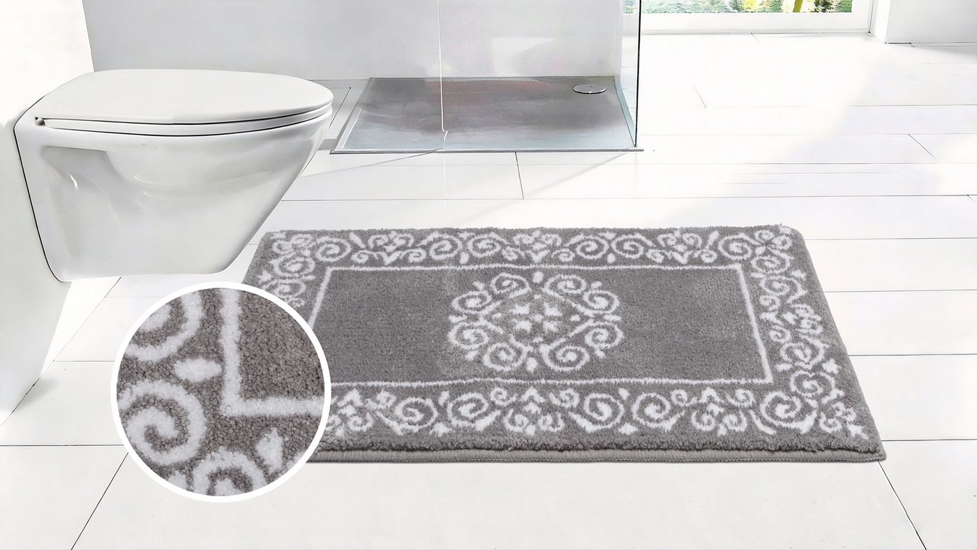 OTTO home Badematte Dafna, Orient-Optik, Vintage Design, Höhe 12 mm, rutschhemmend beschichtet, schnell trocknend, fußbodenheizungsgeeignet, Polyester, rechteck – Bild 3 von 5