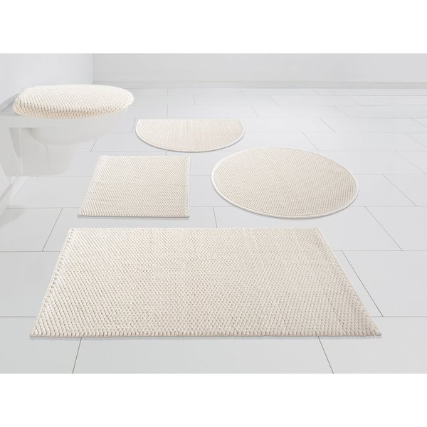 OTTO home Badematte Dalia, Badvorleger, Badezimmer Teppich, Höhe 4 mm, strapazierfähig, fußbodenheizungsgeeignet, Baumwolle, rechteckig, Baumwolle, Badteppich, 