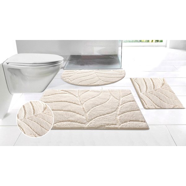OTTO home Badematte Epense, Badvorleger, Badezimmer Teppich, Duschmatte mit Blattstruktur, Höhe 10 mm, rutschhemmend beschichtet, schnell trocknend, fußbodenhei