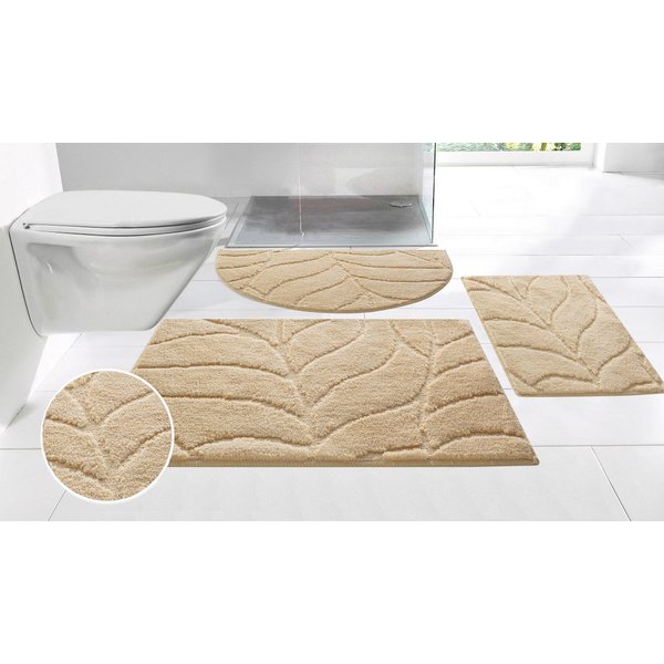 OTTO home Badematte Epense, Badvorleger, Badezimmer Teppich, Duschmatte mit Blattstruktur, Höhe 10 mm, rutschhemmend beschichtet, schnell trocknend, fußbodenhei
