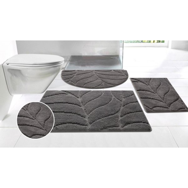 OTTO home Badematte Epense, Badvorleger, Badezimmer Teppich, Duschmatte mit Blattstruktur, Höhe 10 mm, rutschhemmend beschichtet, schnell trocknend, fußbodenhei