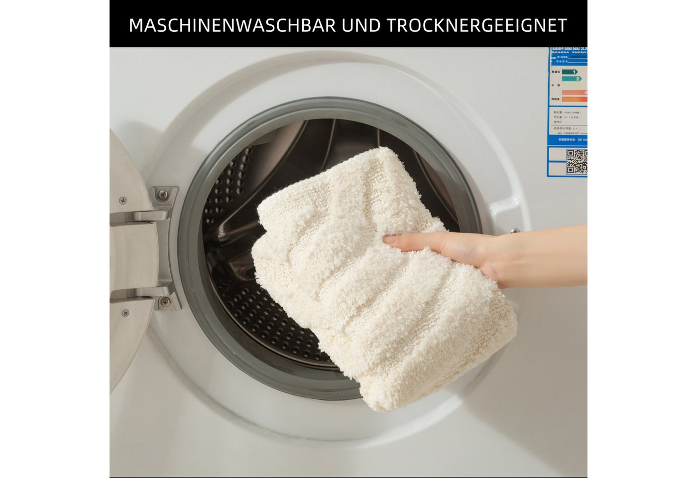 OTTO home Badematte Epense, Badvorleger, Badezimmer Teppich, Duschmatte mit Blattstruktur, Höhe 10 mm, rutschhemmend beschichtet, schnell trocknend, fußbodenhei – Bild 5 von 5