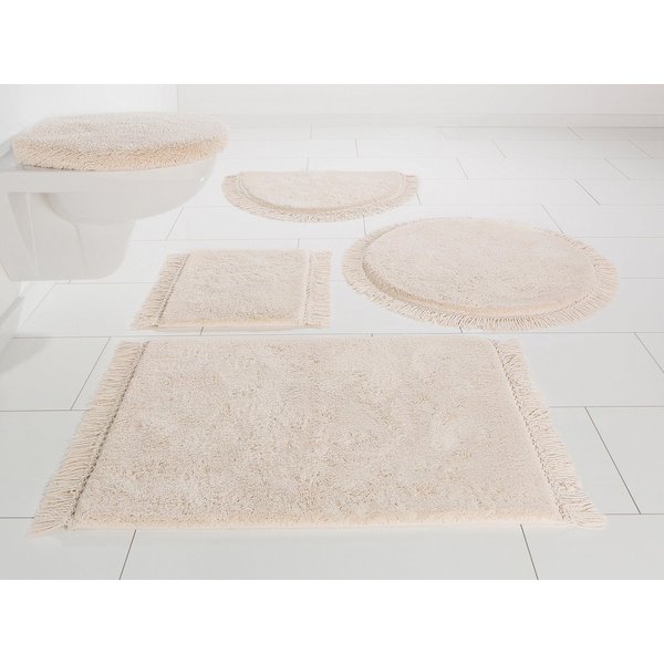 OTTO home Badematte Finca, Badvorleger, Badezimmer Teppich, Höhe 16 mm, rutschhemmend beschichtet, strapazierfähig, fußbodenheizungsgeeignet, Baumwolle (Bio-Bau