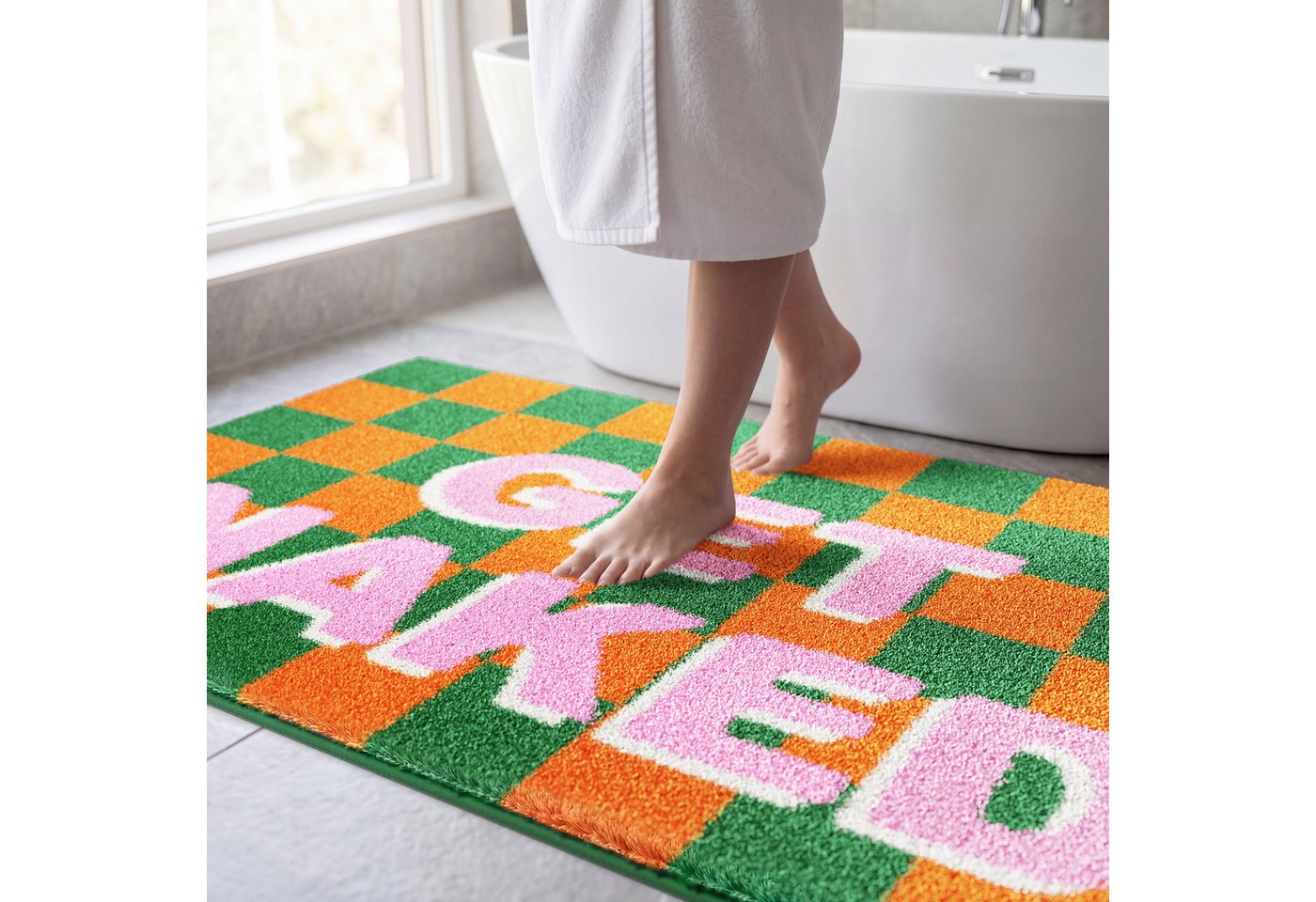 OTTO home Badematte Get Naked, modern, Badvorleger, Badezimmer Teppich, Höhe 20 mm, rutschhemmend beschichtet, schnell trocknend, Polyacryl, rechteckig, Badtepp – Bild 4 von 5