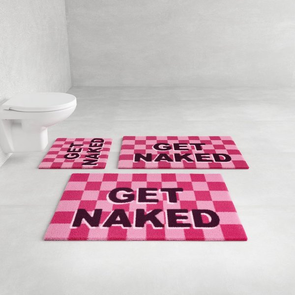 OTTO home Badematte Get Naked, modern, Badvorleger, Badezimmer Teppich, Höhe 20 mm, rutschhemmend beschichtet, schnell trocknend, Polyacryl, rechteckig, Badtepp