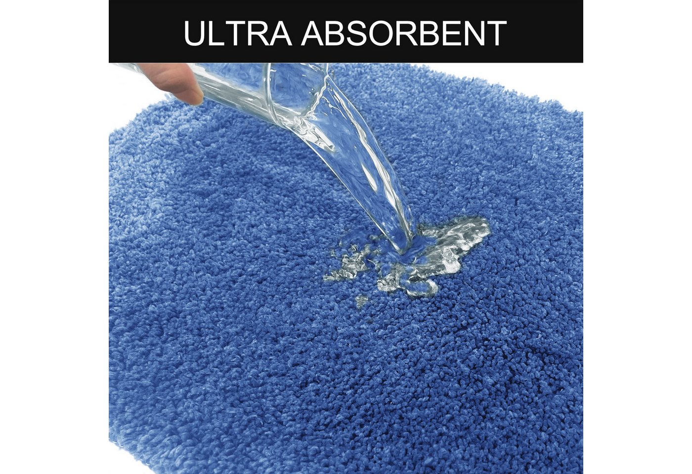 OTTO home Badematte Inga, Badezimmer Teppich, Badvorleger, Höhe 20 mm, rutschhemmend beschichtet, schnell trocknend, strapazierfähig, fußbodenheizungsgeeignet,  – Bild 5 von 5