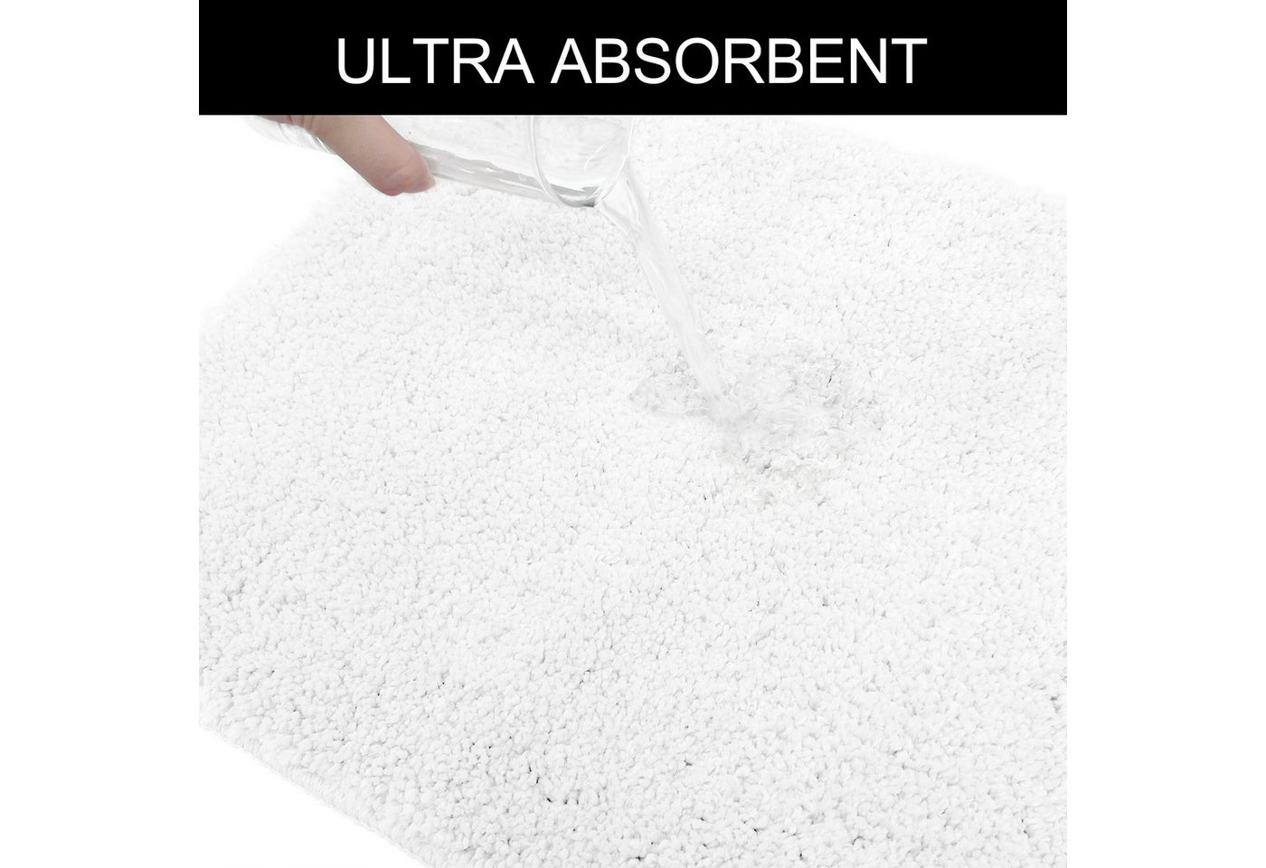 OTTO home Badematte Inga, Badezimmer Teppich, Badvorleger, Höhe 20 mm, rutschhemmend beschichtet, schnell trocknend, strapazierfähig, fußbodenheizungsgeeignet,  – Bild 5 von 5