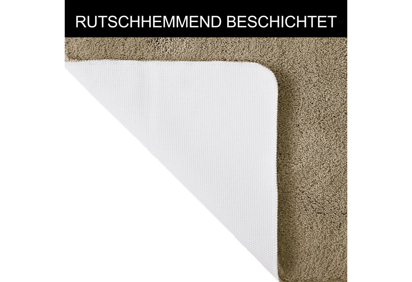 OTTO home Badematte Inga, Badezimmer Teppich, Badvorleger, Höhe 20 mm, rutschhemmend beschichtet, schnell trocknend, strapazierfähig, fußbodenheizungsgeeignet,  – Bild 5 von 5