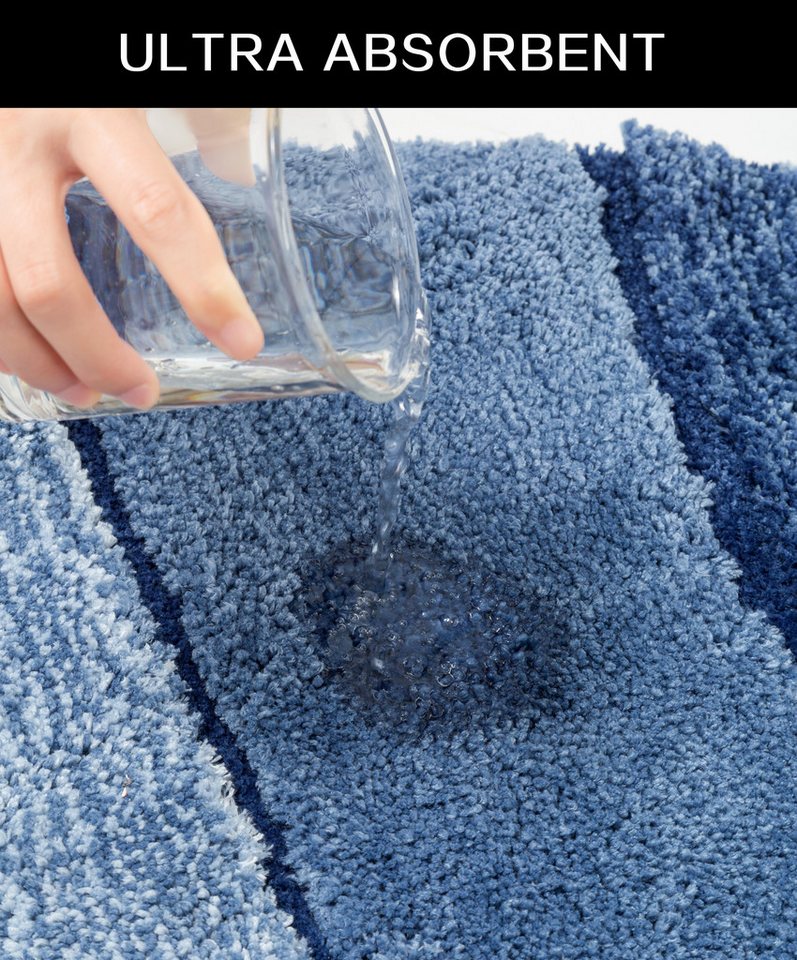 OTTO home Badematte Josie, Badvorleger, Badezimmer Teppich, Höhe 20 mm, rutschhemmend beschichtet, schnell trocknend, strapazierfähig, fußbodenheizungsgeeignet, – Bild 5 von 5