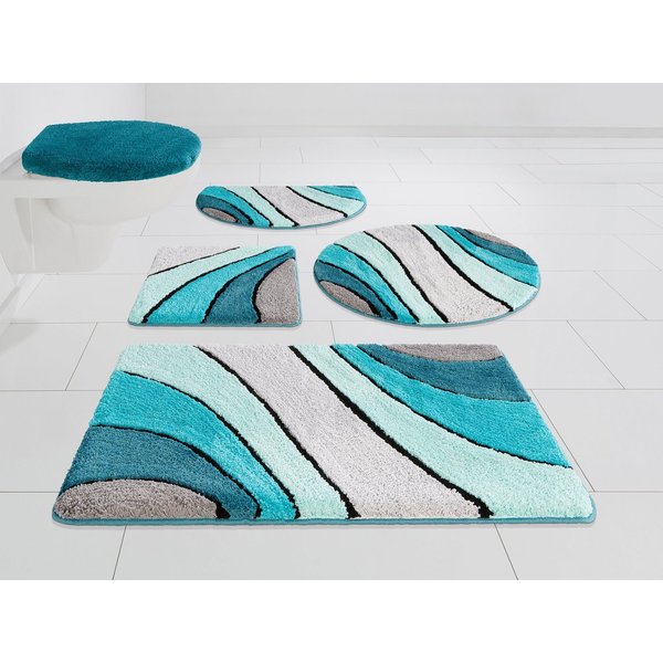 OTTO home Badematte Josie, Badvorleger, Badezimmer Teppich, Höhe 20 mm, rutschhemmend beschichtet, schnell trocknend, strapazierfähig, fußbodenheizungsgeeignet,