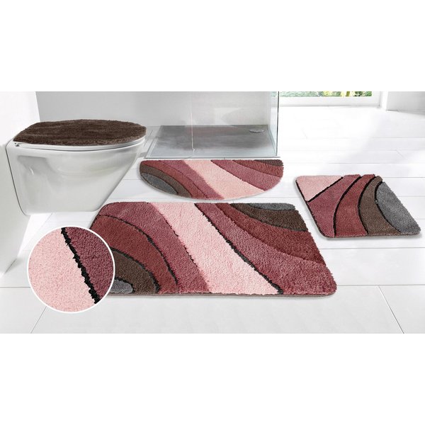 OTTO home Badematte Josie, Badvorleger, Badezimmer Teppich, Höhe 20 mm, rutschhemmend beschichtet, schnell trocknend, strapazierfähig, fußbodenheizungsgeeignet,