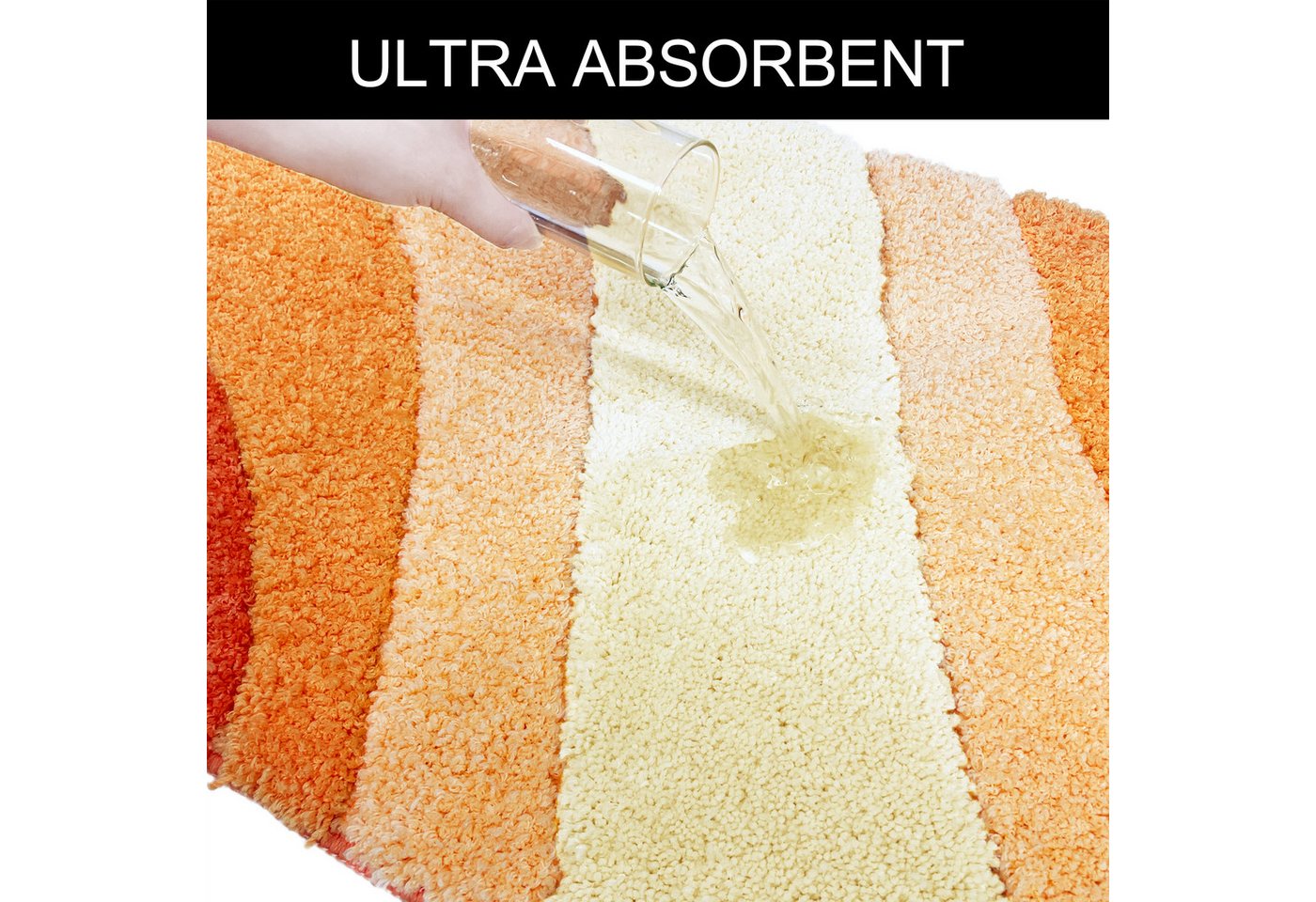 OTTO home Badematte Josie, Badvorleger, Badezimmer Teppich, Höhe 20 mm, rutschhemmend beschichtet, schnell trocknend, strapazierfähig, fußbodenheizungsgeeignet, – Bild 5 von 5
