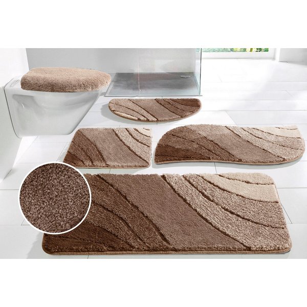 OTTO home Badematte Josie, Badvorleger, Badezimmer Teppich, Höhe 20 mm, rutschhemmend beschichtet, schnell trocknend, strapazierfähig, fußbodenheizungsgeeignet,