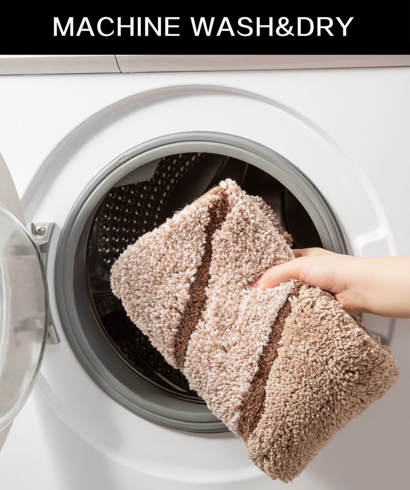 OTTO home Badematte Josie, Badvorleger, Badezimmer Teppich, Höhe 20 mm, rutschhemmend beschichtet, schnell trocknend, strapazierfähig, fußbodenheizungsgeeignet, – Bild 3 von 5
