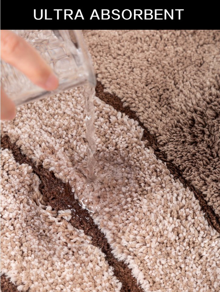 OTTO home Badematte Josie, Badvorleger, Badezimmer Teppich, Höhe 20 mm, rutschhemmend beschichtet, schnell trocknend, strapazierfähig, fußbodenheizungsgeeignet, – Bild 5 von 5