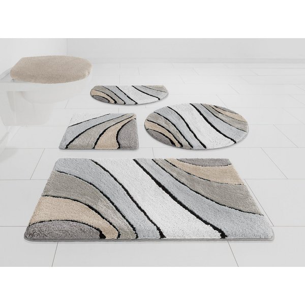OTTO home Badematte Josie, Badvorleger, Badezimmer Teppich, Höhe 20 mm, rutschhemmend beschichtet, schnell trocknend, strapazierfähig, fußbodenheizungsgeeignet,