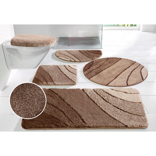 OTTO home Badematte Josie, Badvorleger, Badezimmer Teppich, Höhe 20 mm, rutschhemmend beschichtet, schnell trocknend, strapazierfähig, fußbodenheizungsgeeignet,