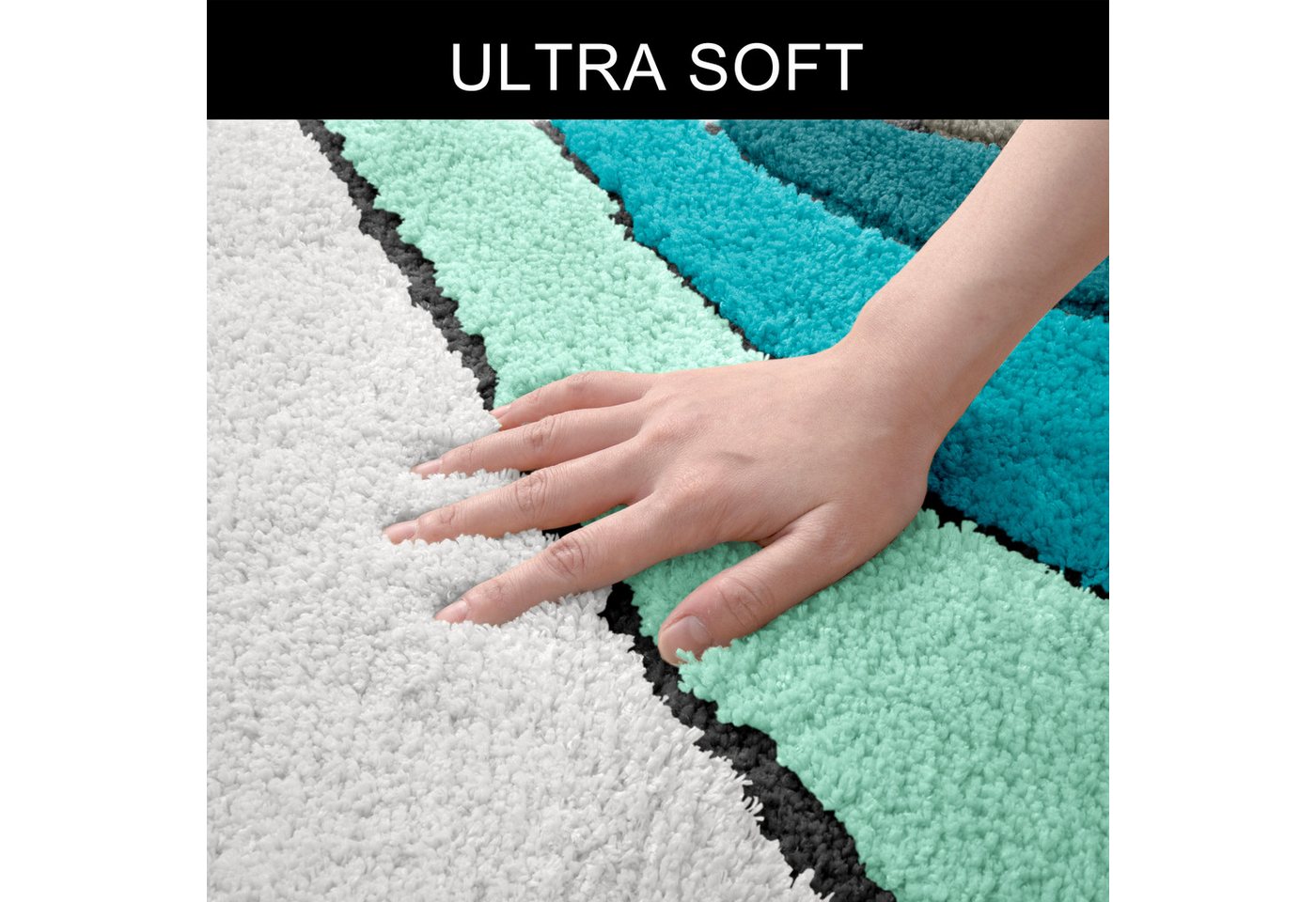 OTTO home Badematte Josie, Badvorleger, Badezimmer Teppich, Höhe 20 mm, rutschhemmend beschichtet, schnell trocknend, strapazierfähig, fußbodenheizungsgeeignet, – Bild 4 von 5