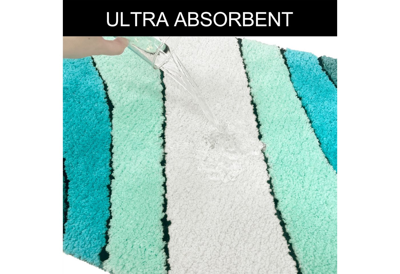 OTTO home Badematte Josie, Badvorleger, Badezimmer Teppich, Höhe 20 mm, rutschhemmend beschichtet, schnell trocknend, strapazierfähig, fußbodenheizungsgeeignet, – Bild 5 von 5