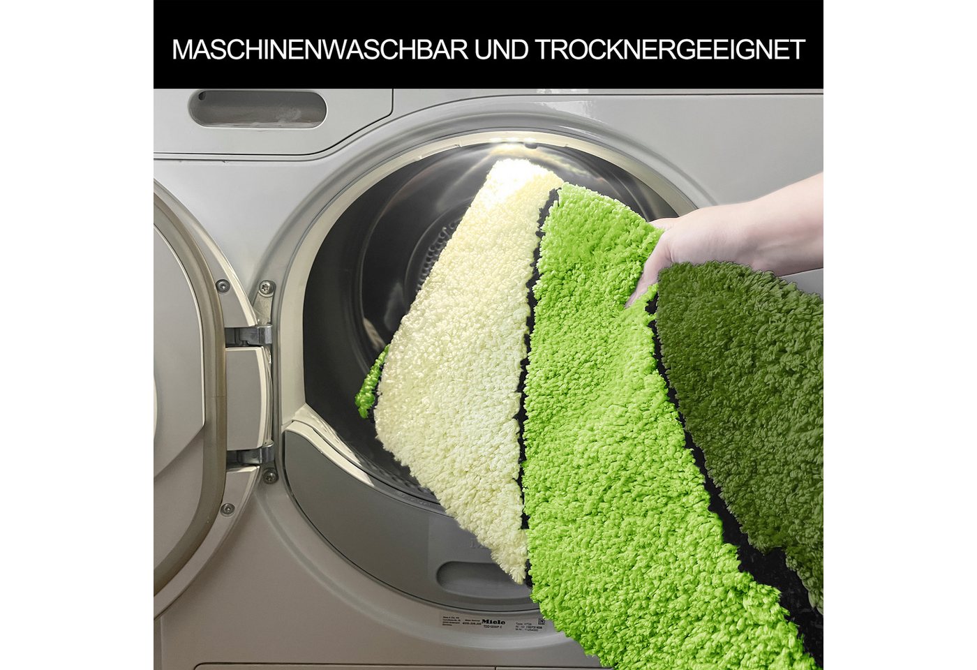 OTTO home Badematte Josie, Badvorleger, Badezimmer Teppich, Höhe 20 mm, rutschhemmend beschichtet, schnell trocknend, strapazierfähig, fußbodenheizungsgeeignet, – Bild 3 von 5