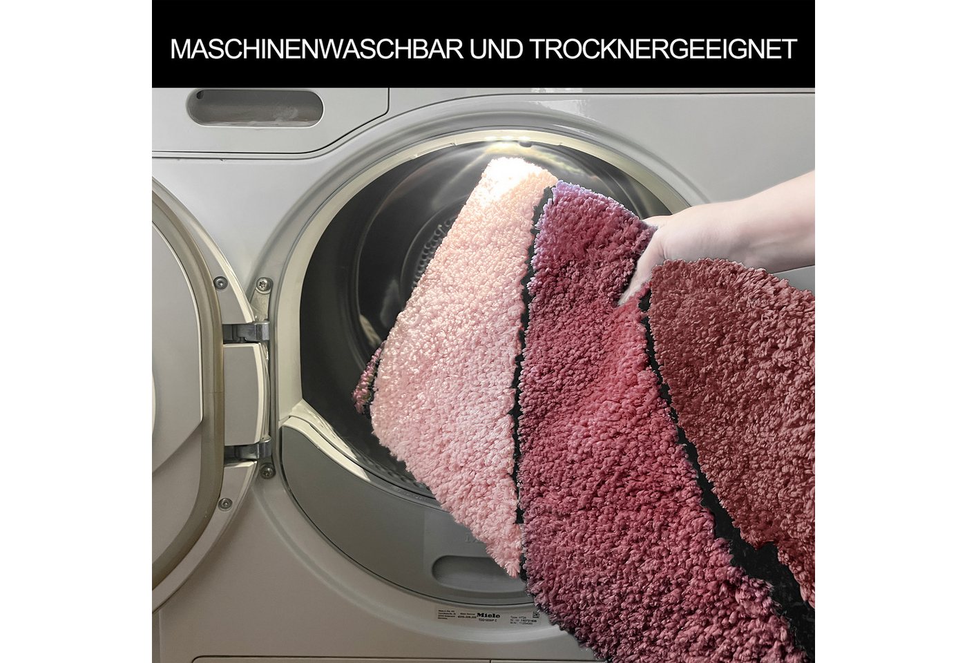 OTTO home Badematte Josie, Badvorleger, Badezimmer Teppich, Höhe 20 mm, rutschhemmend beschichtet, schnell trocknend, strapazierfähig, fußbodenheizungsgeeignet, – Bild 3 von 5