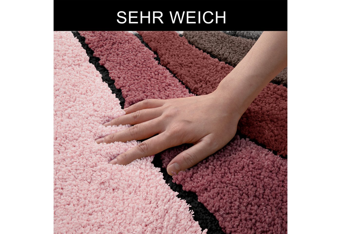 OTTO home Badematte Josie, Badvorleger, Badezimmer Teppich, Höhe 20 mm, rutschhemmend beschichtet, schnell trocknend, strapazierfähig, fußbodenheizungsgeeignet, – Bild 4 von 5