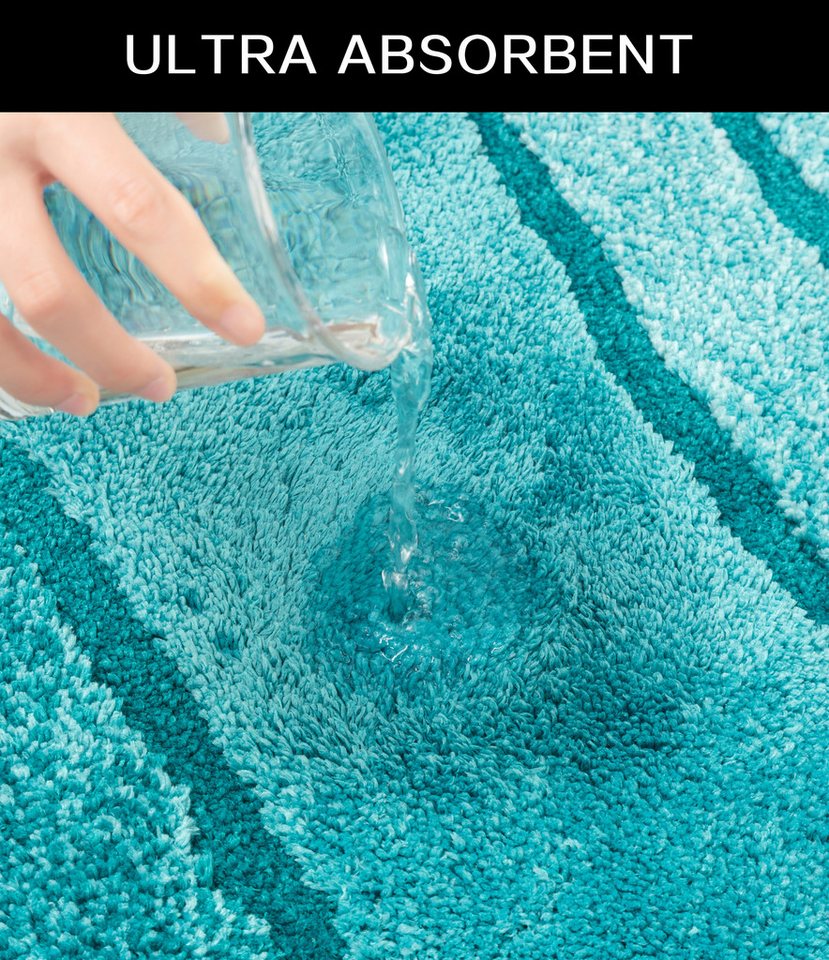 OTTO home Badematte Josie, Badvorleger, Badezimmer Teppich, Höhe 20 mm, rutschhemmend beschichtet, schnell trocknend, strapazierfähig, fußbodenheizungsgeeignet, – Bild 5 von 5