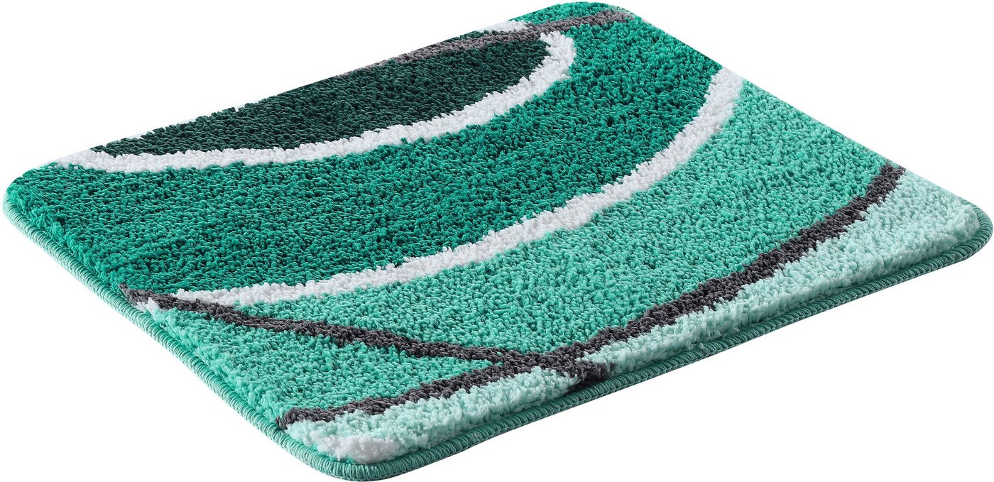 OTTO home Badematte Juna mit Muster, Badvorleger, Badezimmer Teppich, Duschvorleger, Höhe 20 mm, rutschhemmend beschichtet, strapazierfähig, Polyester, rechteck – Bild 2 von 5
