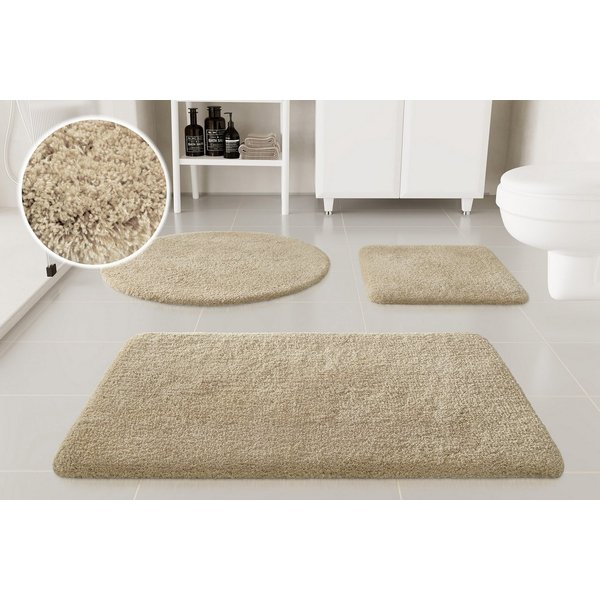 OTTO home Badematte Kaarin, uni, viele Farben, Badvorleger, Badezimmer Teppich, Höhe 30 mm, rutschhemmend beschichtet, fußbodenheizungsgeeignet, Polyester, rech