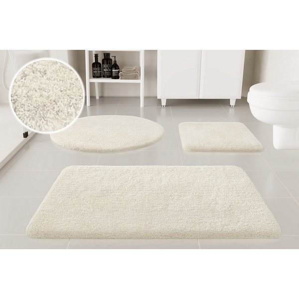 OTTO home Badematte Kaarin, uni, viele Farben, Badvorleger, Badezimmer Teppich, Höhe 30 mm, rutschhemmend beschichtet, fußbodenheizungsgeeignet, Polyester, rech