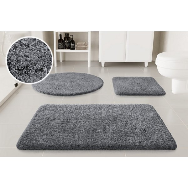 OTTO home Badematte Kaarin, uni, viele Farben, Badvorleger, Badezimmer Teppich, Höhe 30 mm, rutschhemmend beschichtet, fußbodenheizungsgeeignet, Polyester, rech