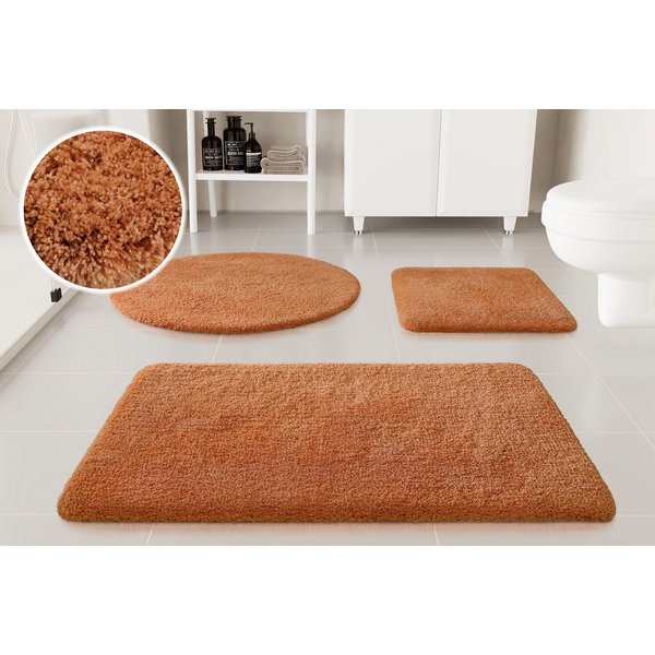 OTTO home Badematte Kaarin, uni, viele Farben, Badvorleger, Badezimmer Teppich, Höhe 30 mm, rutschhemmend beschichtet, fußbodenheizungsgeeignet, Polyester, rech