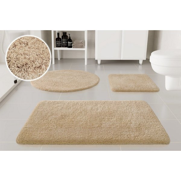 OTTO home Badematte Kaarin, uni, viele Farben, Badvorleger, Badezimmer Teppich, Höhe 30 mm, rutschhemmend beschichtet, fußbodenheizungsgeeignet, Polyester, rech