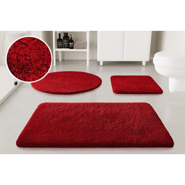 OTTO home Badematte Kaarin, uni, viele Farben, Badvorleger, Badezimmer Teppich, Höhe 30 mm, rutschhemmend beschichtet, fußbodenheizungsgeeignet, Polyester, rund