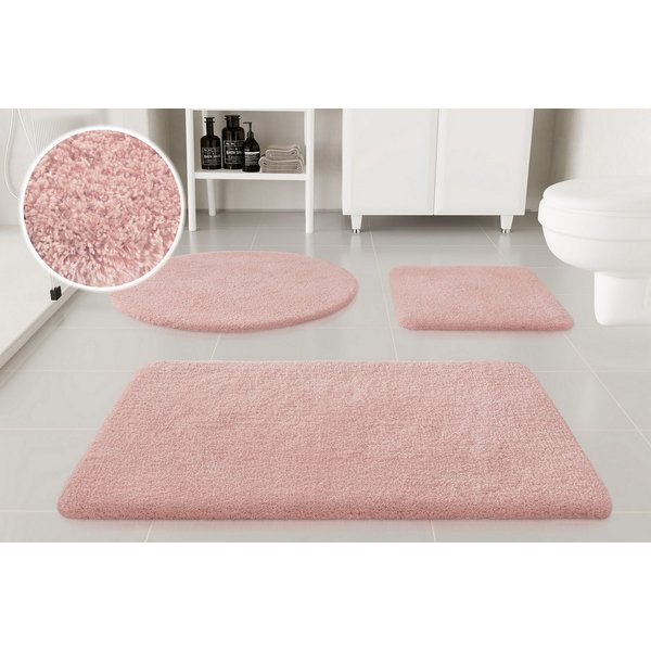 OTTO home Badematte Kaarin, uni, viele Farben, Badvorleger, Badezimmer Teppich, Höhe 30 mm, rutschhemmend beschichtet, fußbodenheizungsgeeignet, Polyester, rech