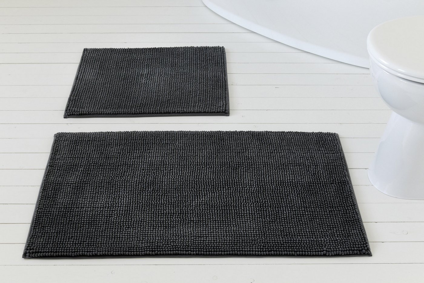 OTTO home Badematte Kaelan, weicher Chenille, Höhe 14 mm, rutschhemmend beschichtet, fußbodenheizungsgeeignet, Polyester, rechteckig, Badvorleger, Badteppich we – Bild 2 von 5