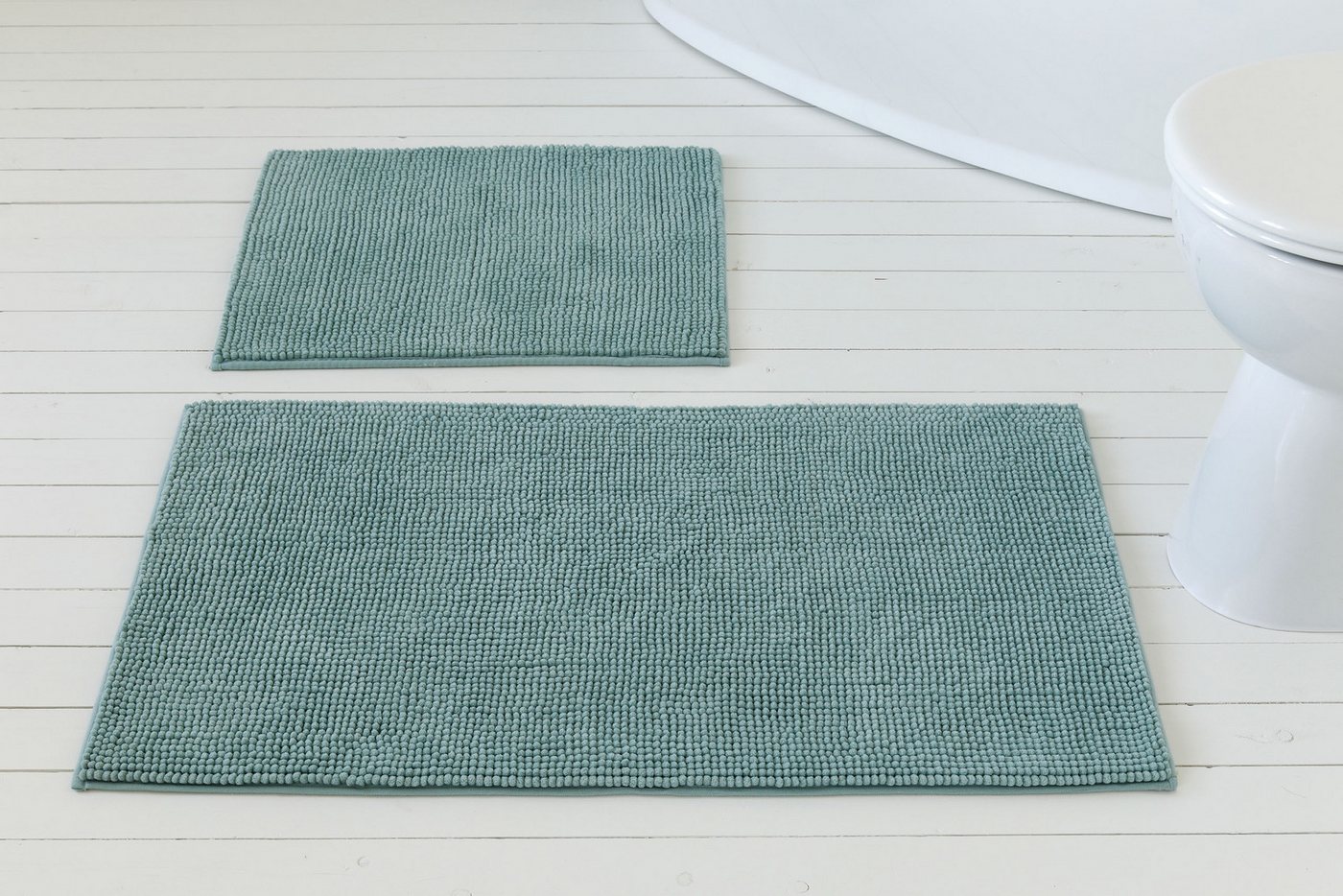 OTTO home Badematte Kaelan, weicher Chenille, Höhe 14 mm, rutschhemmend beschichtet, fußbodenheizungsgeeignet, Polyester, rechteckig, Badvorleger, Badteppich we – Bild 2 von 5