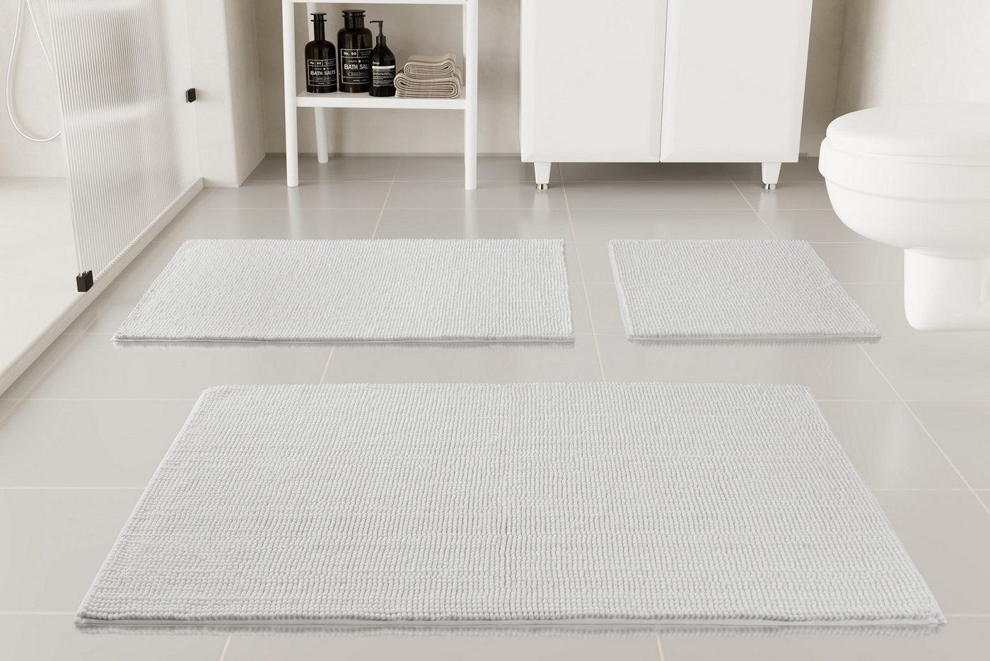 OTTO home Badematte Kaelan, weicher Chenille, Höhe 14 mm, rutschhemmend beschichtet, fußbodenheizungsgeeignet, Polyester, rechteckig, Badvorleger, Badteppich we – Bild 2 von 5
