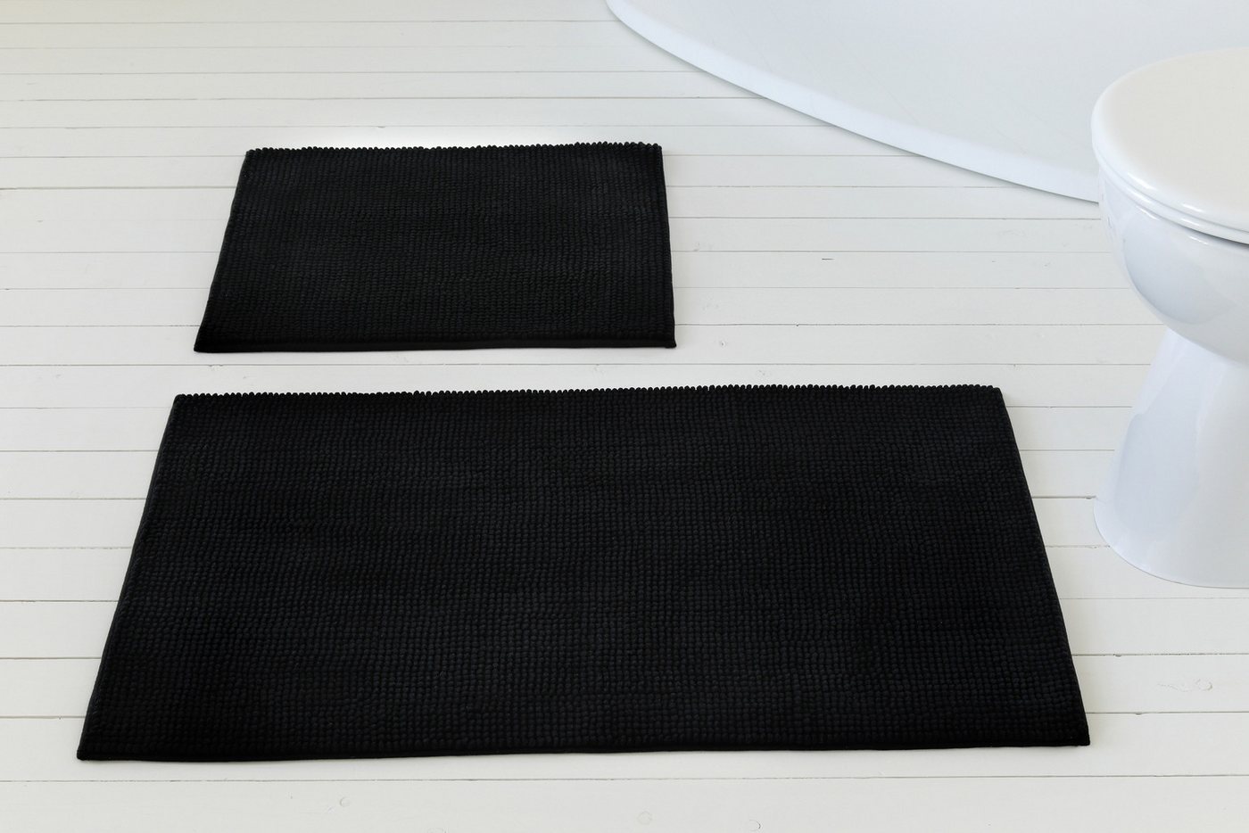 OTTO home Badematte Kaelan, weicher Chenille, Höhe 14 mm, rutschhemmend beschichtet, fußbodenheizungsgeeignet, Polyester, rechteckig, Badvorleger, Badteppich we – Bild 2 von 5