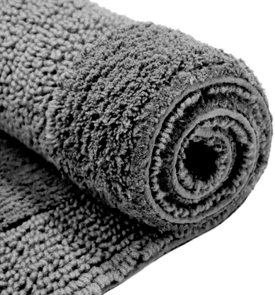 OTTO home Badematte Kapra 1, Badvorleger, Badezimmer Teppich, Höhe 14 mm, beidseitig nutzbar, strapazierfähig, fußbodenheizungsgeeignet, Baumwolle, rechteckig,  – Bild 3 von 5