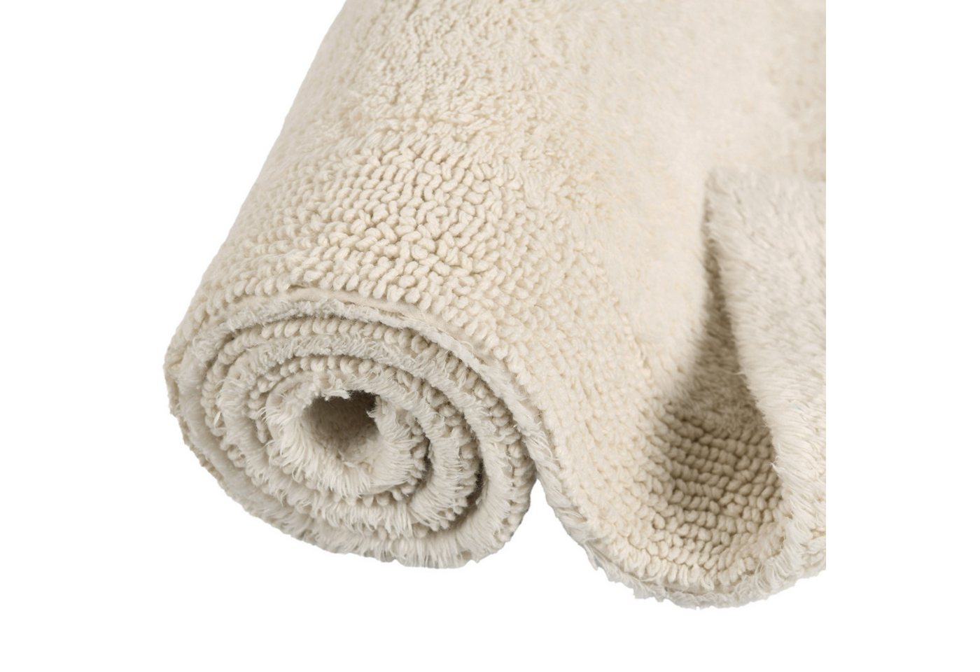 OTTO home Badematte Kapra, Badvorleger, Badezimmer Teppich, Höhe 14 mm, beidseitig nutzbar, strapazierfähig, fußbodenheizungsgeeignet, Baumwolle, halbrund, mit  – Bild 3 von 5
